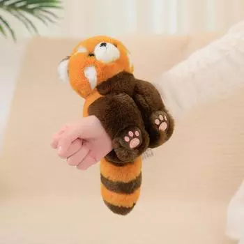 1 шт. браслет-зажим для животных с застежкой-молнией, браслет в виде кролика, панды, тигра, енота, плюшевого кольца на руку, браслет для детей, игрушки в подарок 23cm