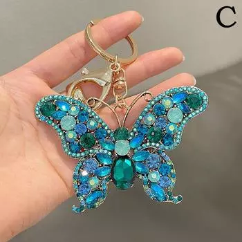 1 шт., брелок для ключей, хрустальная бабочка, модные женские брелки, аксессуары для сумок