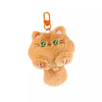 1 шт. Брелок для ключей, милый автомобильный кулон, мягкий брелок, мультяшный сиамский кот, плюшевый подвесной аксессуар оранжевый