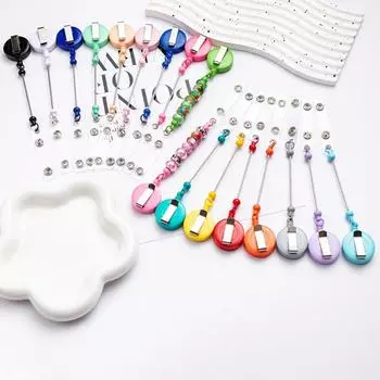 1 шт. брелок для ключей с бусинами, пустые брелки для ключей своими руками, брелки для ключей в виде кошелька, открытки с благодарностью для женщин и мужчин светло-розовый