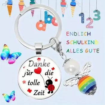 1 шт., брелок для ключей с изображением радужной пчелы в немецком стиле, божья коровка DANKE Time Gem, автомобильный брелок с вентилятором для подарка