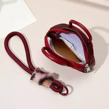 1 шт., брелок для мобильного телефона в Корейском стиле, плюшевый меховой брелок для ключей, сумка для денег, маленькая и компактная сумка для ключей, сумка-цепочка для помады коричневый