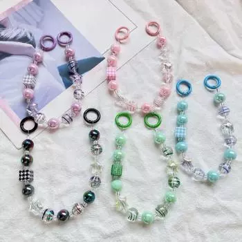 1 шт., брелок для телефона, ремешок для телефона, корейская мода, звезда, мультяшная школьная сумка с животными, ремешки, милый акриловый прозрачный брелок с подвеской фиолетовый