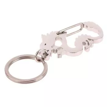 1 шт., брелок из нержавеющей стали с китайским зодиакальным драконом, 2024 год, брелок с подвеской, креативный брелок с китайским драконом