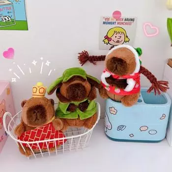 1 шт. брелок капибара интернет знаменитость милая кукла мягкие игрушки для детей подарок плюшевая имитация капибара аниме пушистая игрушка as the picture