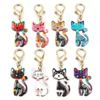 1 шт. брелок новый стиль масляный принт с каплями масла сделай сам аксессуары для сумок яркая отделка ювелирные изделия кулон лиса Kc золото несколько стилей