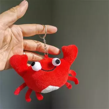 1 шт. Брелок-подвеска Маленький краб, игрушки, примерно 11 см. , Плюшевая игрушка Красный краб, Милая плюшевая игрушка-животное, Кукла