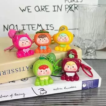 1 шт. брелок с фруктами и колокольчиками, мультяшный брелок из смолы с изображением фруктов и метели для мальчиков и девочек, подвески на рюкзак, игрушки для детей