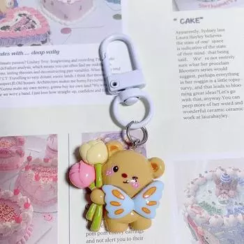 1 шт. брелок с изображением медведя-масла Kawali, акриловая подвеска, сумка, аксессуары, пара, милые детские игрушки, подарок на день рождения для девочек
