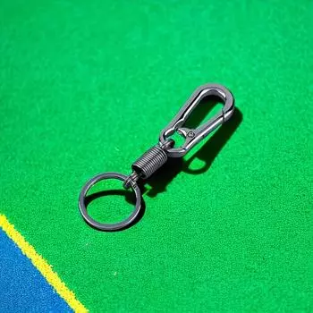 1 шт. брелок с выдвижным карабином из нержавеющей стали / пряжка с защитой от потери, поясная пружина, тыква, автомобильное украшение, аксессуары, брелок чёрный