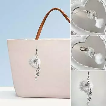 1 шт. брелок-снежинка, бант, телефонная цепочка, шарик для волос, брелок-подвеска Mao Qiu, снежинка, бусина, пряжка для ключей, цепочка