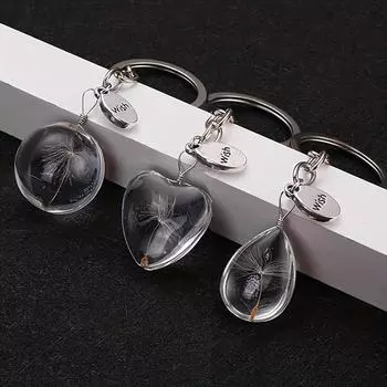 1 шт., брелок в виде сушеного цветка одуванчика, кошелек, сумка, рюкзак, брелок для ключей от машины, чехол для наушников, аксессуар, подарок на день Святого Валентина для пар