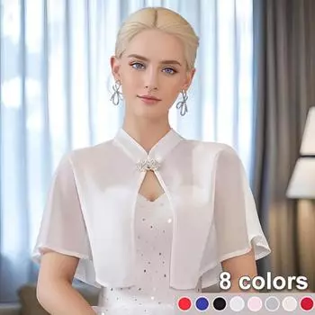 1 шт. бриллиантовая пуговица современный шифон простота однотонный модный платок солнцезащитный кардиган свадебное платье