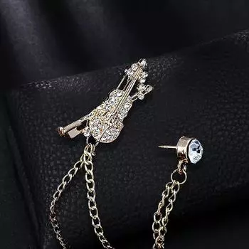 1 шт. Брошь-булавка со стразами для костюма, Аксессуары для одежды, Брошь-кисточка, Блестящая брошь, Цепочка-брошь, Зажим для шарфа, Роскошная многоцветная