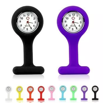 1 шт. брошь-часы в виде медсестры, силикон с булавкой/зажимом, медицинская брошь-брелок для часов в виде медсестры, доктора, фельдшера синий