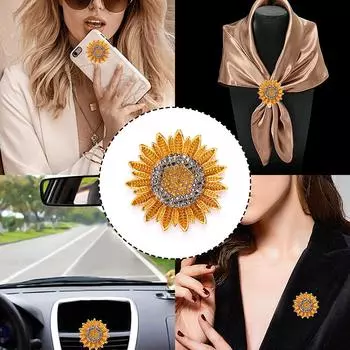 1 шт. брошь-подсолнух из стразов, украшение для одежды, стереоскопические аксессуары