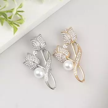 1 шт. брошь тюльпан цветок брошь антибликовая брошь воротник булавка ювелирные изделия золотой