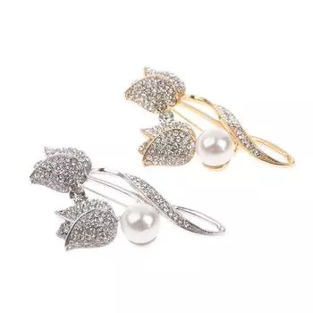 1 шт. брошь тюльпан цветок брошь антибликовая брошь воротник булавка ювелирные изделия золотой