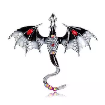 1 шт. Брошь в виде дракона с великолепными стразами, модная, подарок, ювелирное изделие, роскошная булавка, крутые аксессуары для одежды, сверкающая, многоцветная 2PCS