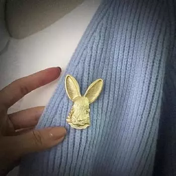 1 шт. Брошь в виде кролика, винтажные значки на лацкан, аксессуары для одежды, брошь из сплава, милая булавка в виде кролика, серебро, 2 цвета золотой