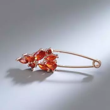 1 шт., броши на булавке цвета розового золота для женщин, оранжевый, красный, искусственный циркон, модные украшения для пирсинга, броши в виде кардигана красный