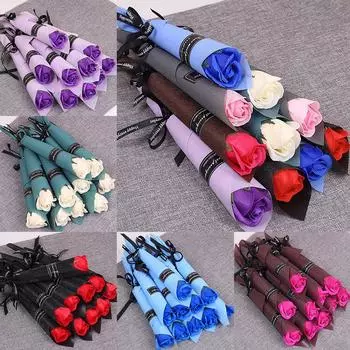 1 шт. букет искусственный цветок мыло Роза украшения свадебные цветы подарки разноцветные аксессуары 1