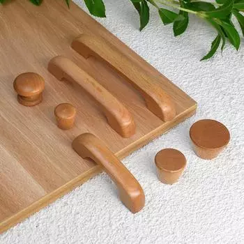 1 шт. Буковая мебельная ручка для шкафа, натуральные ручки для ящиков, кухонные ручки для ящиков, фурнитура из цельного дерева, орех