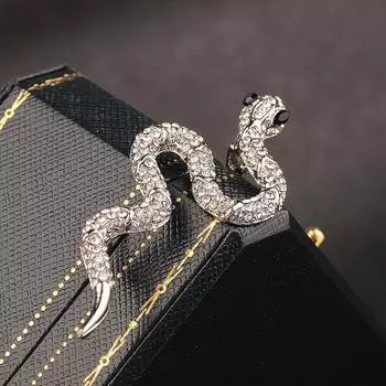 1 шт., булавки в виде животных, элегантные, со стразами, шикарные, для женщин, унисекс, подарки на вечеринку, новые броши в виде змеи, аксессуары для одежды