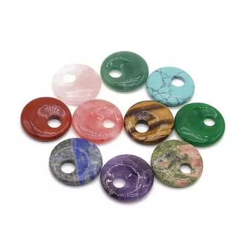 1 шт. Бусины из натурального камня с наклонным отверстием, геометрический стиль, ручная работа, круглые бусины из хрусталя и агата для изготовления ювелирных изделий, аксессуаров для ожерелий своими руками, 30 мм 1Pc-30mm