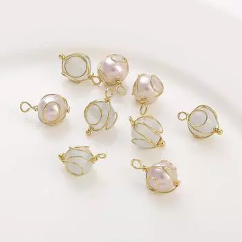 1 шт., бусины ручной работы, 10 мм, «кошачий глаз», подвеска с латунной проволокой, подвеска для серег, ожерелья, изготовления ювелирных изделий 18x10mm 1pc/bag