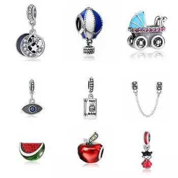 1 шт., бусины с большими отверстиями, подходят для подвесок, бусины, браслеты для женщин, сделай сам, эмаль, воздушный шар, кукла, бусины сглаза, бусины для поиска, подвески 4