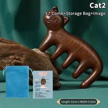 1 шт., бутик, ручная работа, сандаловое дерево, расческа для волос, массажные расчески для тигра/кошки, щетка для волос, инструменты для укладки, подарок для здоровья