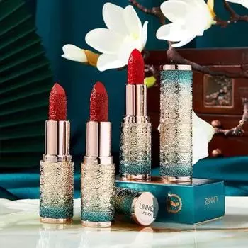 1 шт. бутик в китайском стиле с тиснением и резьбой, помада, цвет, прочный, водостойкий, супер матовый, телесный цвет, помада, увлажняющий блеск для губ, красота 21#