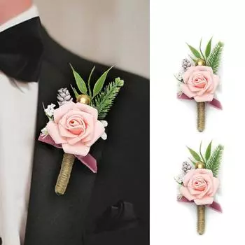 1 шт. бутоньерки костюм подружки невесты свадьба искусственные цветы жениха розы свадебные аксессуары корсаж жениха запястье