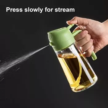 1 шт., бутылка-диспенсер для масла для кухни - 2 в 1 дозатор оливкового масла и распылитель масла для приготовления пищи, салата, барбекю армия зеленый