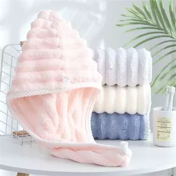 1 шт., быстросохнущая шапка для волос, супер впитывающие мягкие женские полотенца для головы для ванной комнаты, милое полотенце для волос для девочек, сухая накидка для волос, чепчики One Size розовый