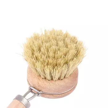 1 шт., бытовая деревянная щетка для мытья кастрюль с длинной ручкой, сменная щетка для мытья посуды, щетка для чистки с длинной деревянной ручкой, кухонный инструмент для чистки as the picture