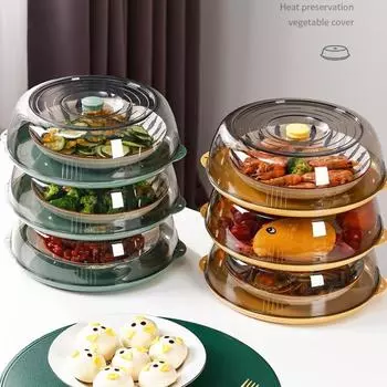 1 шт. Бытовая крышка для еды, изолированная крышка для овощей, многослойная прозрачная пыленепроницаемая крышка для изоляции еды от насекомых, кухонные гаджеты жёлтый