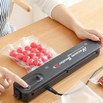 1 шт., бытовой черный пищевой вакуумный упаковщик, 220 В/110 В, вакуумная упаковочная машина EU Plug