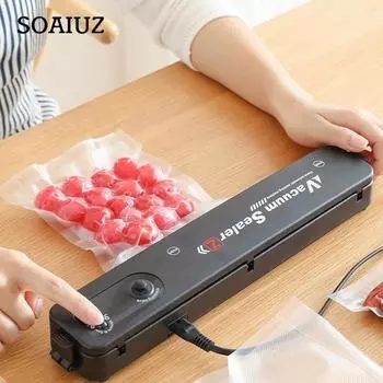 1 шт., бытовой черный пищевой вакуумный упаковщик, 220 В/110 В, вакуумная упаковочная машина EU Plug