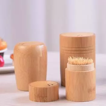 1 шт., бытовой диспенсер для зубочисток, винтажный держатель для зубочисток, бамбуковая коробка для зубочисток, кухонные инструменты A