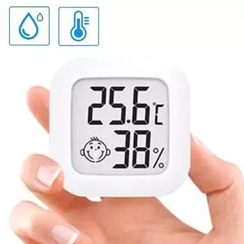 1 шт. бытовой гигрометр, цифровой ЖК-термометр и гигрометр, домашний мини-гигрометр белый