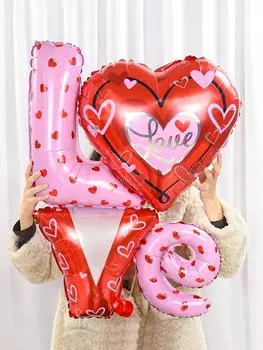 1 шт. цельный воздушный шар из алюминиевой фольги с надписью «Любовь» ко Дню святого Валентина, украшение на день рождения, мальчишник, годовщину Other