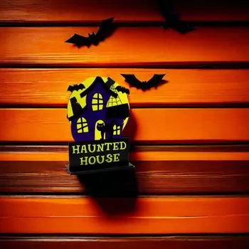 1 шт. Центральная часть стола Happy Halloween - Летучая мышь, дом с привидениями и ведьма, идеально подходит для званых ужинов и журнальных столиков