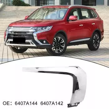 1 шт., центральная хромированная накладка на бампер автомобиля, серебристая хромированная молдинговая накладка для Mitsubishi Outlander 2016-2019, номер OEM 6407A146 CHINA
