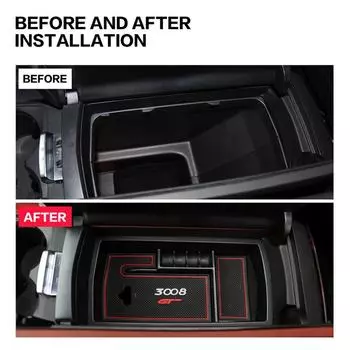 1 шт., центральная консоль автомобиля, подлокотник, ящик для хранения, аксессуары для интерьера Peugeot 3008 GT 2016 - 2025 2017 2018 2019 2020 2025 2025 чёрный