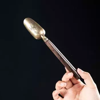 1 шт., чайная ложка, чайная ложка из черного дерева, твердая древесина, ретро, креативная чайная лопатка, чайная лопатка Kongfu, аксессуары для чайной церемонии, подарок onesize