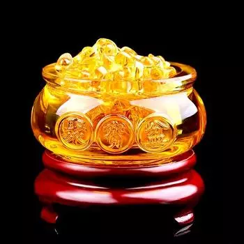 1 шт. чаша для сокровищ, деловые подарки, декоративные изделия ручной работы, домашний декор, золотой слиток с основанием, украшение для стола, чаша для сокровищ