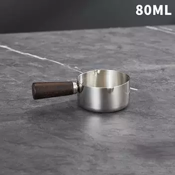 1 шт. Чашка для соуса из нержавеющей стали, Чашка для западного соуса, Чашка для заправки стейка, Деревянная ручка, Блюдце для обмакивания томатного салата, Кухонный инструмент 80ML
