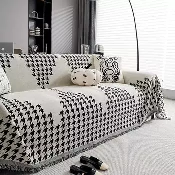 1 шт. чехлы для диванов из шенилла, всесезонные, универсальные, антицарапающие коврики для дивана, модные, пылезащитные, для защиты кресел, полотенца 1seat 180x130cm чёрный